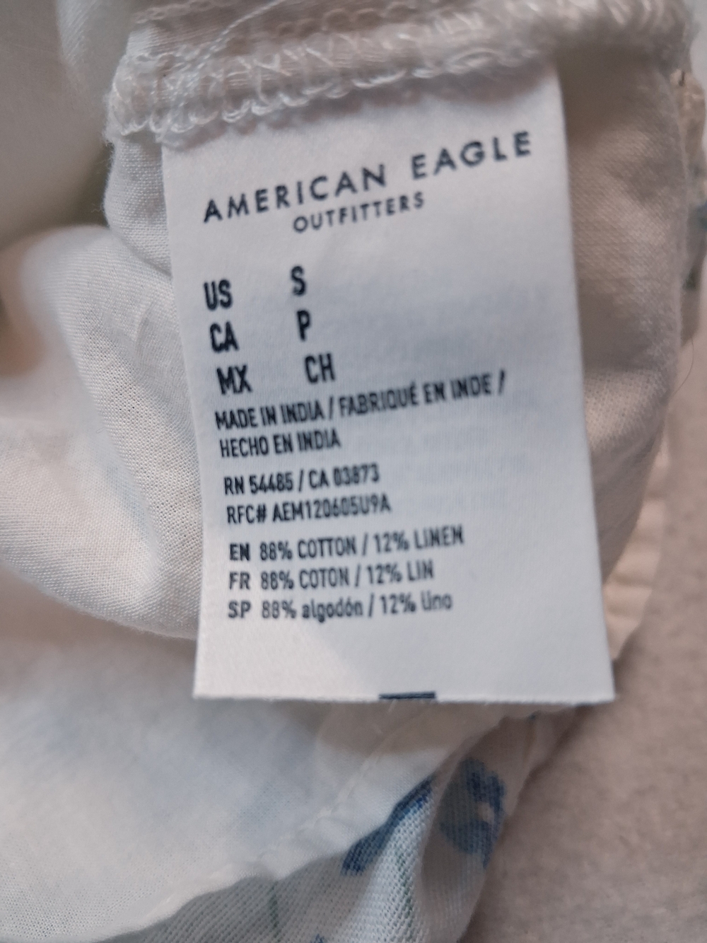 American Eagle Outfitters White Mini Slip Dress with Blue Floral Print - Picture 2 of 7